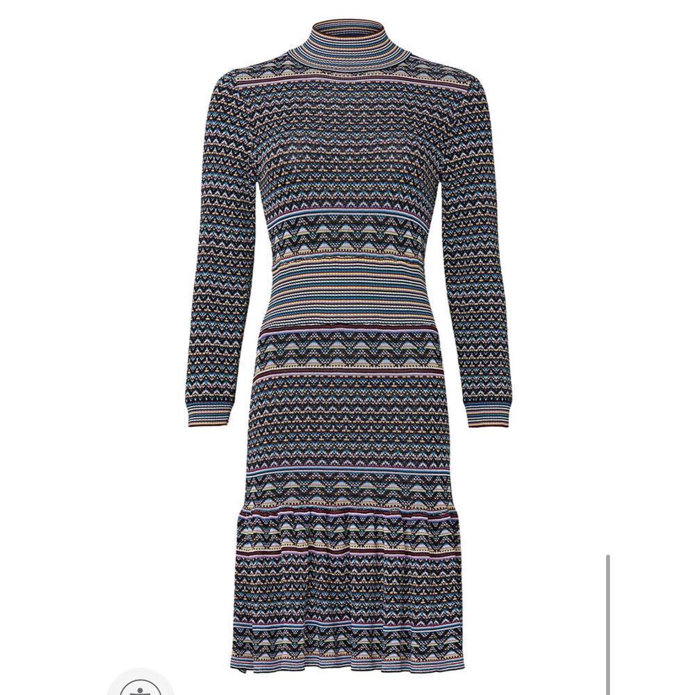 Shoshanna Multicolor Patterned Midi Dress